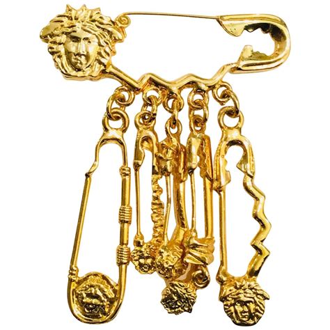 versace safety pin|versace pin brooch.